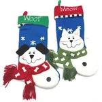 Pets Christmas Stocking Dog Cat Woof Meow Plush Applique Holiday Decor Set 2. Fixed Price $11.03.
