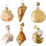 Assorted Sea Shells Old World Christmas Blown Glass Ornaments Set Of 6. Fixed Price $43.98.