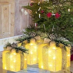 Hourleey Set Of 3 Christmas Lighted Gift Boxes, Pre-lit 60 Led Up Present. Fixed Price $49.99.