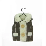 Raz 5.25" Country Cabin Brown Striped Winter Vest On Hanger Christmas Ornament. Fixed Price $15.49.