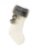 E-firstfeeling Cable Knit Christmas Stockings With Faux Fur Cuff Ivory White. Fixed Price $20.48.
