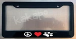 Peace Love Paws Dog Cat Pet Black Metal License Plate Frame. Fixed Price $18.99.