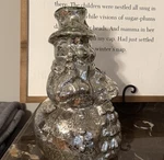 14" High Led Light Up Mercury Glass Snowman Original Cracker Barrel Box. Fixed Price $25.00.