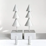 2 West Elm Metal Cone Tree Stocking Hangers White Heavy Duty Christmas. Fixed Price $36.00.