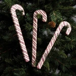 Set Of 3 Country Primitive Rustic Wood Christmas Candy Canes: Striped. Fixed Price $15.00.