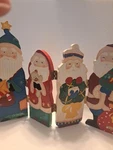 15X7 Inch Standing Xmas Folding Santas Bearing Gifts. Holiday Decor Grannycore. Fixed Price $17.53.