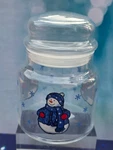 Vintage Winter Libby Glass Canister Candy Jar Snowman Christmas 5.5 Inch Usa. Fixed Price $12.00.