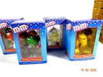 Kurt Adler M&ms Christmas Holiday Ornament Lot Of 4 Orange Blue Yellow In Box. Fixed Price $29.99.