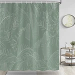 Sage Green Shower Curtain, Elegant Tropical Leaves And Flowers Curtain.... Fixed Price $27.91.