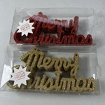 Set Of 16 Red Gold Glitter Merry Christmas Ornaments 6X3" New Holiday Tree. Fixed Price $16.16.
