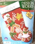 Design Works Stocking Kit #5240 18" Gingerbread Friends Sealed / On Sale Now. Fixed Price $15.50.
