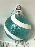 Vickerman MT228542 In. Sugar Glitter Ball Ornament Teal & White - Per Bag. Fixed Price $8.64.