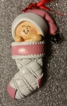 Personalized Baby Girl Stocking Christmas Tree Ornament Holiday Gift. Fixed Price $12.95.