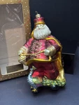 2003 Dillards Blown Glass Santa Christmas Ornament With Peacock. Fixed Price $24.99.