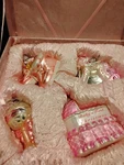 Noble Gems Pink Baby Girls First Christmas Glass Ornaments 4 Piece Set NB0017G. Fixed Price $59.99.
