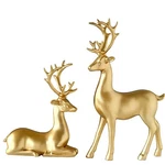 Fantesticryan 2PCS Reindeer Sculpture Gold Resin Christmas Elk Statues Home O.... Fixed Price $47.51.