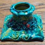 Napcoware Ceramic Christmas Green "hollyday" Berry Candle X-7280. Fixed Price $11.00.