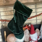Vintage Target Green Velvet Monogram Blank Silver Christmas Stocking Tassels. Fixed Price $39.95.