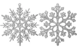 36 Pack Silver Glitter Snowflake Ornaments, Plastic Christmas Snowfla.... Fixed Price $15.76.