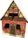 Traditions Advent Calendar Byers' Choice Wooden Christmas House Doors 22" Box. Fixed Price $95.00.