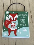 Fox Christmas Ornament Ceramic Tile Best Friends Forever Gift Topper 3. Fixed Price $16.99.