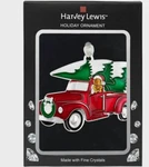 New ! Harvey Lewis Dog Red Pickup Truck Ornament With Fine Crystals. Fixed Price $15.93.