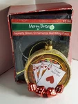 Merry Brite Novelty Glass Ornaments Gambling Pack. Fixed Price $9.00.