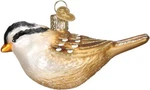 White Crowned Sparrow Blown Glass Ornament By Old World Christmas. Fixed Price $19.99.