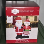 Holiday Time Santa Mrs Claus Christmas Tea 6 Ft Led Airblown Inflatable Nib. Fixed Price $79.95.