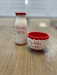 Child To Cherish Santa's Milk Jar & Reindeer Treats Bowl. Fixed Price $30.24.