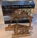 Promise Of Christmas Deluxe Gold Nativity Robert Stanley Metal 2 Piece Set. Fixed Price $34.99.