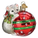 Old World Christmas Playful Mouse Glass Hanging Ornament. Fixed Price $35.82.