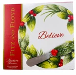 Fitz & Floyd Tartan Christmas Believe Snack Plate With Spreader New. Fixed Price $23.99.