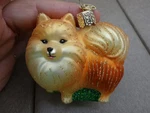 Old World Christmas Standing Pomeranian Dog Glass Ornament No Box 2.5 Inch. Fixed Price $10.00.