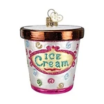 Old World Christmas Blown Glass Ornament For Tree, Ice Cream Carton. Fixed Price $18.65.