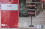 New Holiday Time 36" Metal Sign Pole Christmas Trees Welcome Cut Your Own. Fixed Price $14.95.