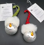 Home Interiors Snowman Ornament Glass Hand Blown Set Two Nos Box 2006. Fixed Price $19.99.