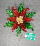 Kurt Adler Acrylic Ornament For Christmas Tree Poinsettia Red Green. Fixed Price $7.95.