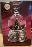 Wallace Christmas Tree Silverplated Musical Snow Globe. Fixed Price $75.00.
