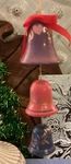 Folk Art Bells Ornament Wood Purple Pink Green Christmas Holiday Country. Fixed Price $10.80.