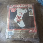 Vintage 1985 Lasetta Plus 21" Jumbo Santa Bear Christmas Stocking Yarn Craft. Fixed Price $13.01.