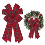Langfon Large Burlap Red Green Plaid Bow For Wreath, Christmas Tree STYLE8. Fixed Price $13.99.