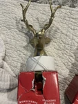 Wondershop Reindeer Christmas Stocking Holder Mantel Hanger Gold Marble. Fixed Price $18.69.