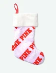Victorias Secret Pink Logo Stocking Plush White Red Christmas 2020 Nwt. Fixed Price $11.75.
