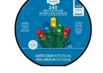 Holiday Time 240-COUNT Multicolor Led Dome Christmas Lights Green Wire 49.1 Ft. Fixed Price $45.92.