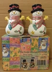 Sango The Sweet Shoppe Christmas Snowman - Salt & Pepper Shaker Set. Fixed Price $11.00.