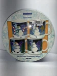The Sakura Table Zulauf Set 4 Stoneware Snowmen "snow Pals" Christmas Mugs Nib. Fixed Price $15.00.