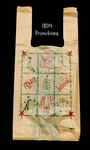 100 Small Holiday Garland Patchwork Plastic Bags - 7" X 15" Christmas. Fixed Price $10.95.