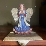 Vintage Cedar Creek Christmas Collection Angel Stocking Hanger Cast Iron Box. Fixed Price $19.95.