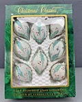 Christmas Classics Commodore Holly Glass Teardrop Ornaments Set Of 8 Romania. Fixed Price $17.88.